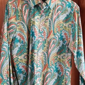 Land's End button down paisley shirt/oxford